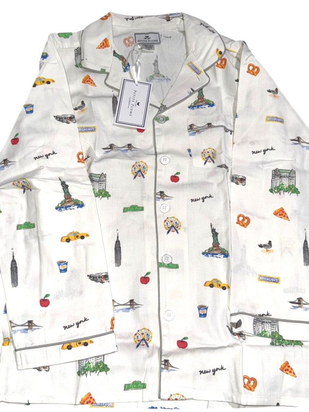Petite Plume New York Pajama Set Size 10 Kids Flannel Button-Up Sleepwear - Picture 5 of 11